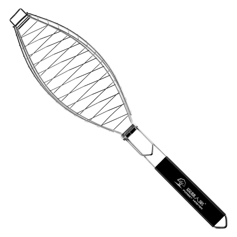 Forest Master Clip pentru pește la grătar, gros și mare, plasă pentru pește la grătar și instrument de grătar pentru exterior