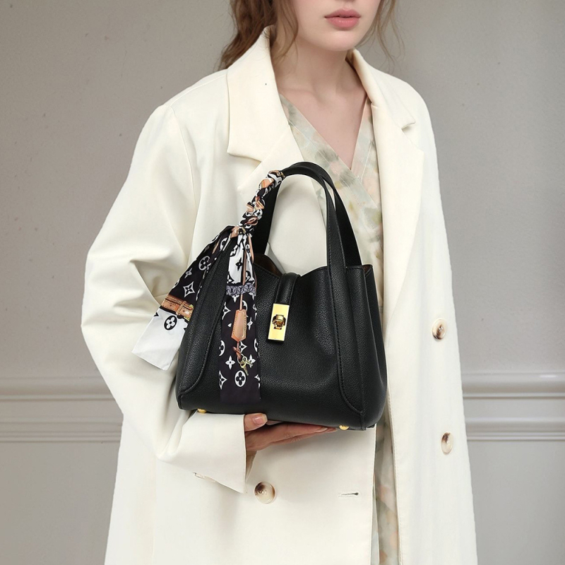 Torba od prave kože s krilnim dizajnom, stil košare za povrće, srednje veličine, za žene, na rame ili crossbody