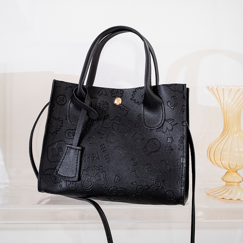 Ženska torbica preko ramena s reljefnim dizajnom, PU koža, korejskog stila, svježa i slatka, mala veličina, crossbody torba, za svakodnevnu upotrebu