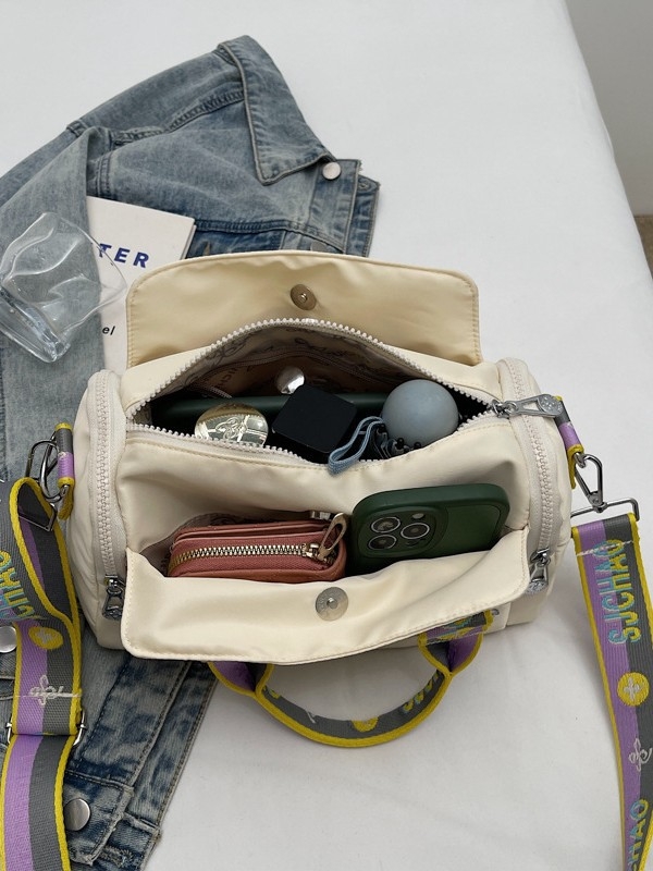 Ženska torba od najlona s više džepova, vodootporna, dizajn blok boja, svakodnevna crossbody torba 2025