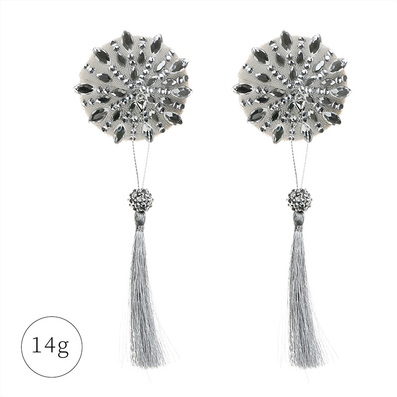 Επιθέματα θηλών με καρδιά από κρύσταλλα και φούντες, γυναικείο κόσμημα στήθους