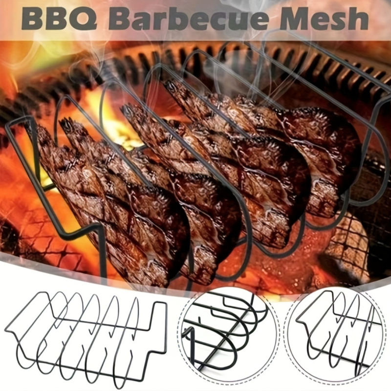 Grilaj arcuit din fier pentru exterior – pentru fripturi și carne – Multifuncțional, portabil, rezistent la rugină