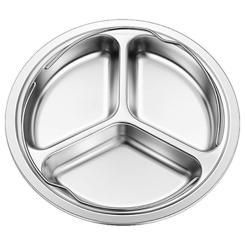 Tavă de abur cu trei compartimente, din oțel inoxidabil alimentar, rotundă, cu mâner, pentru oală de gătit orez