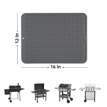 Covoraș din silicon pentru suportul lateral al grătarului, rezistent la căldură, anti-murdărie, pentru depozitarea condimentelor și a spatulelor