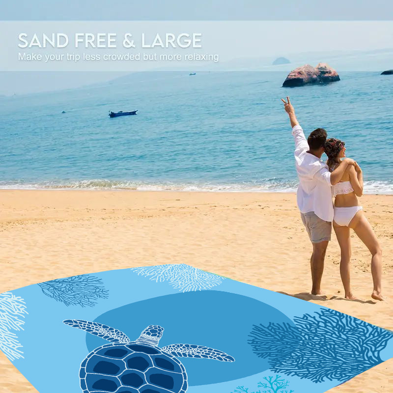 Debeli vodootporni prijenosni piknik tepih za vanjsko kampiranje i travnjak, 210×200 cm, 400 g, Poliester, Model YHX006, za 2–4 osobe