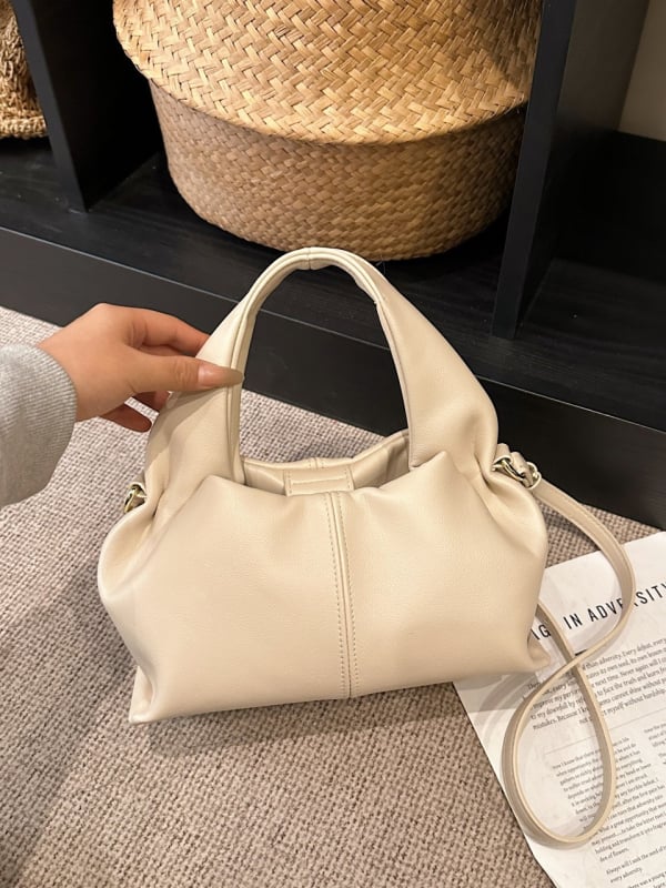 Torba za ramena u obliku oblaka, stil lunchbox, srednja veličina, PU koža, proljeće 2026, svestrana crossbody torba