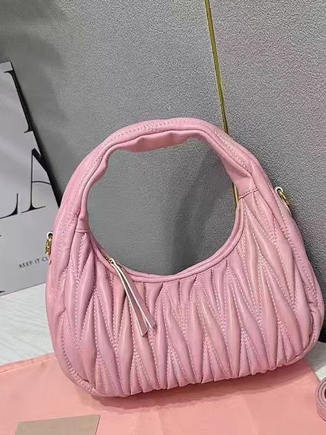 Plisirana kožna torbica za crossbody, oblik polumjeseca, 2026 novi model, svestrana lagana luksuzna ženska torba