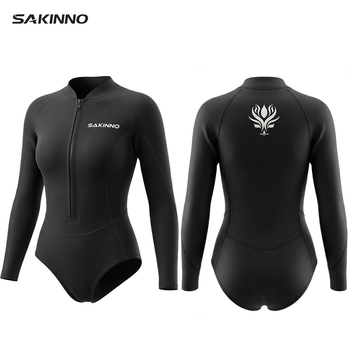 2 mm ženski dugi rukav neoprenski wetsuit s vodootpornim zatvaračem za ronjenje, trening i utrke