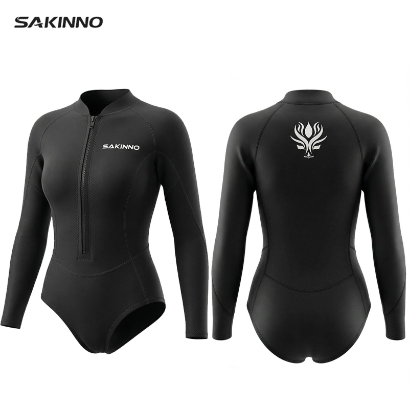 2 mm ženski dugi rukav neoprenski wetsuit s vodootpornim zatvaračem za ronjenje, trening i utrke