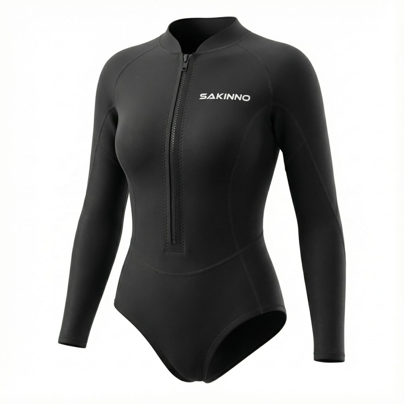 2 mm ženski dugi rukav neoprenski wetsuit s vodootpornim zatvaračem za ronjenje, trening i utrke