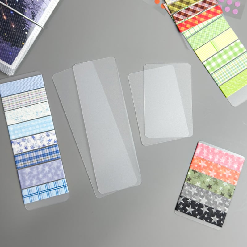 Placă de distribuire pentru bandă Washi, PP transparent, îngroșată, colțuri rotunjite, unghi drept, instrument pentru jurnal, foi cu grilă colorată