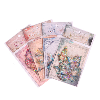 Pachet etichete PET – Seria Youjing Butterfly Valley – Autocolante 3D cu luciu auriu pentru planner (Guka)