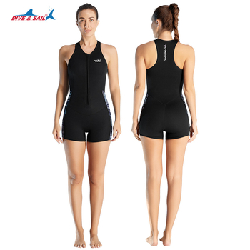 DIVE&SAIL 2 mm ženski bez rukava wetsuit s integriranim kratkim šortama – topao za ronjenje, snorkeling i surfanje