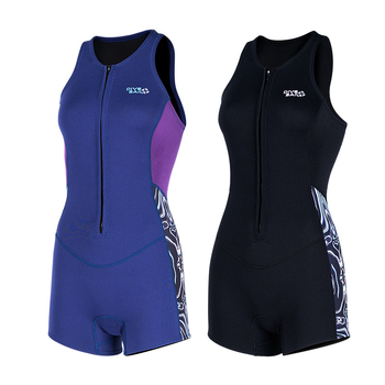DIVE&SAIL 2 mm ženski bez rukava wetsuit s integriranim kratkim šortama – topao za ronjenje, snorkeling i surfanje