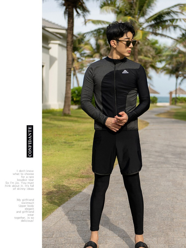 Unisex kupaći s UV zaštitom, dvodijelni komplet s dugim rukavima i dugim nogavicama, zatvarač, rashguard za ronjenje i surfanje