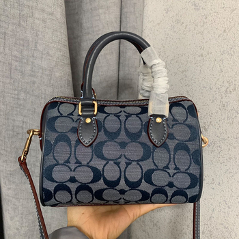 Mini Rowan Boston Pillow torbica – vintage denim inspirirana kanvas crossbody, mala veličina