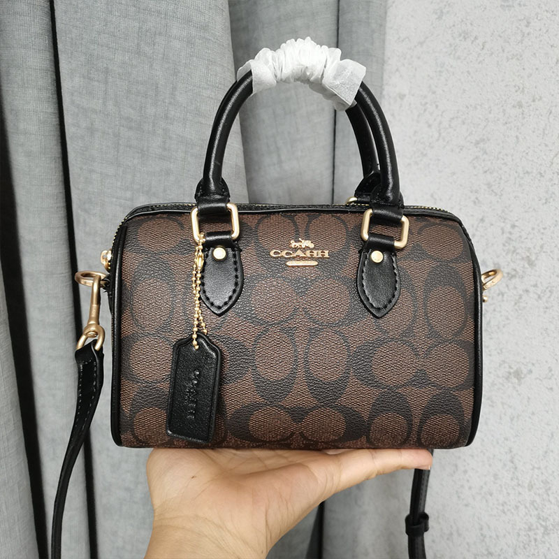 Mini Rowan Boston Pillow torbica – vintage denim inspirirana kanvas crossbody, mala veličina