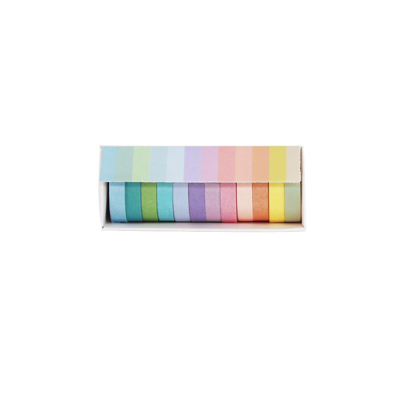 Wheat Youth Macaron washi bandă – autocolante decorative DIY, culori solide, set de 3 cutii, 12 culori pentru planner