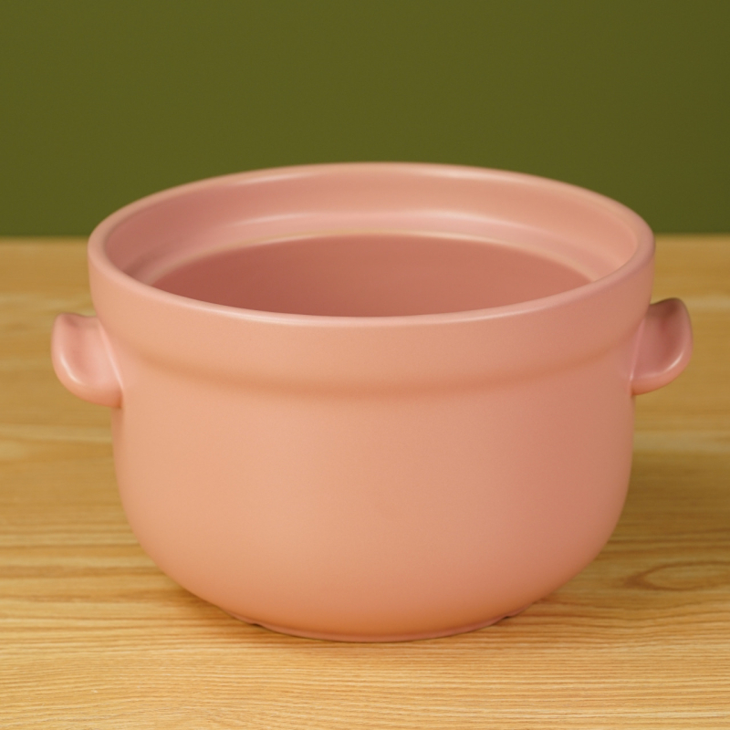 Oală ceramică cu model de fructe, stil chinezesc, pentru orez gătit în oală de lut, vas plat cu capac ceramic, rezistentă la temperaturi ridicate.