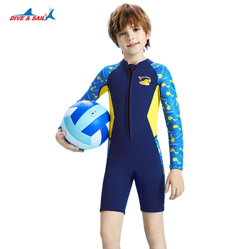 Dječji wetsuit 2.5 mm, jednoplošni s dugim rukavima i kratkim nogama, topao za ronjenje, snorkeling i surfanje, zaštita od meduza