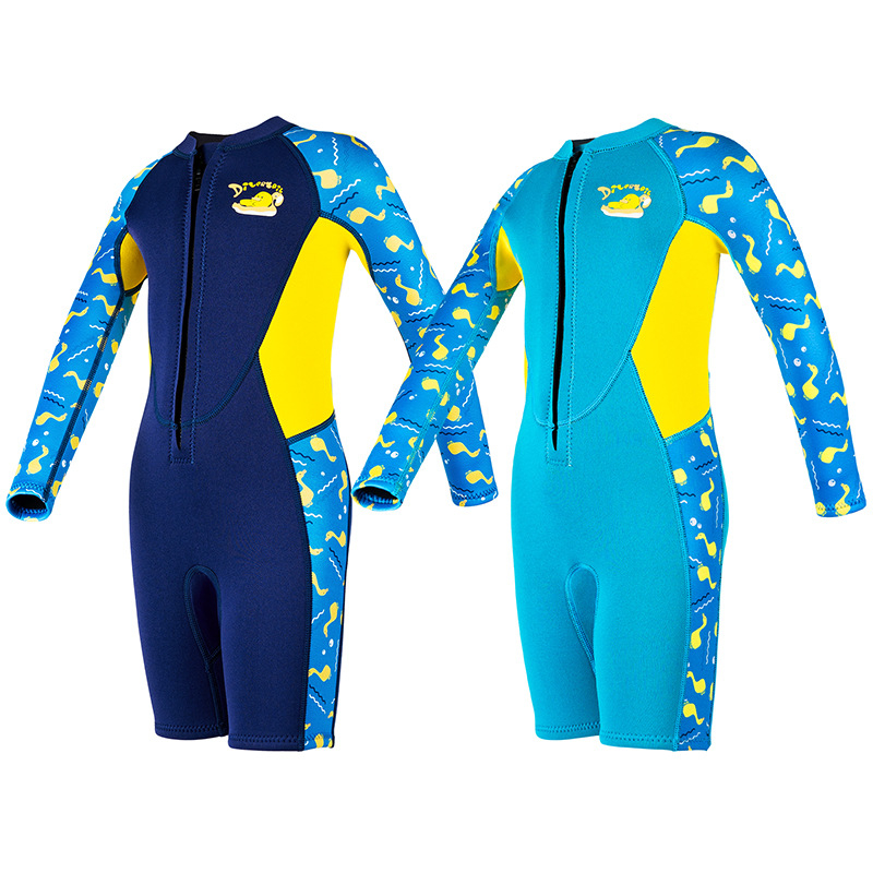 Dječji wetsuit 2.5 mm, jednoplošni s dugim rukavima i kratkim nogama, topao za ronjenje, snorkeling i surfanje, zaštita od meduza