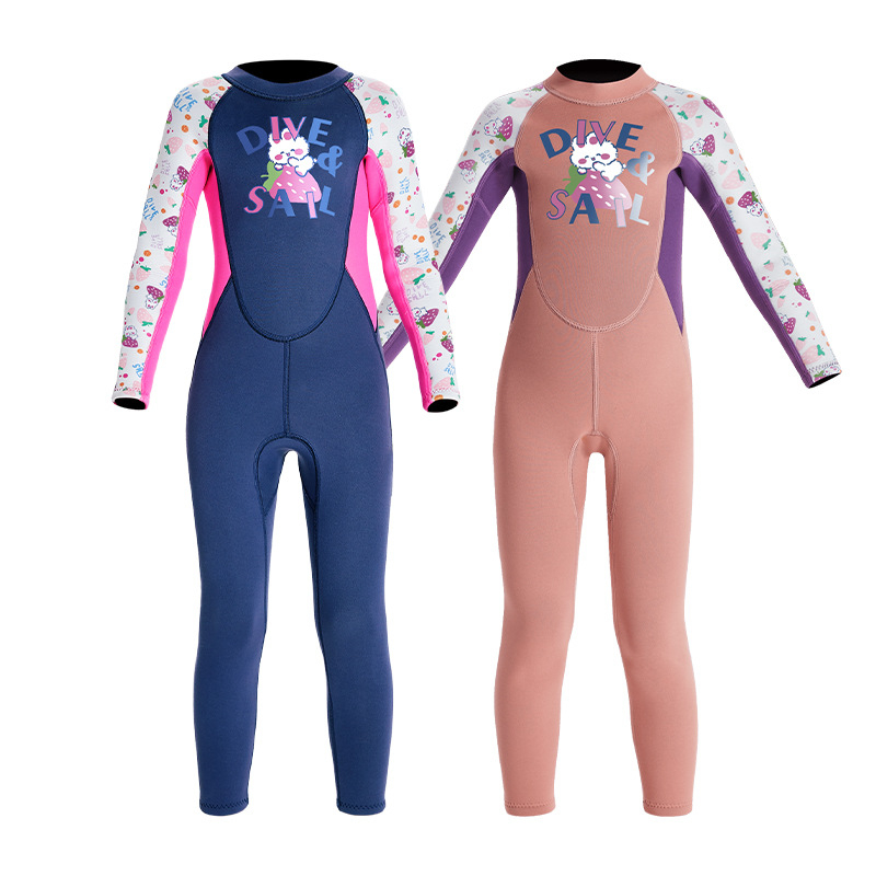 DIVE & SAIL dječji neopren 2.5 mm wetsuit s dugim rukavima, potpuno odijelo za plivanje na otvorenom i surfanje
