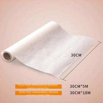 Hârtie de copt cu strat de siliciu pentru coacere, potrivită pentru cuptor cu aer, de calitate alimentară, rezistentă la temperaturi înalte, antiaderent, rolă de 5 m