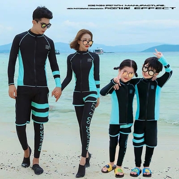 Meduza obiteljski kupaći set – korejski stil s dugim rukavima, dvodijelni bikini, ženski kupaći, parni petodijelni set za ronjenje