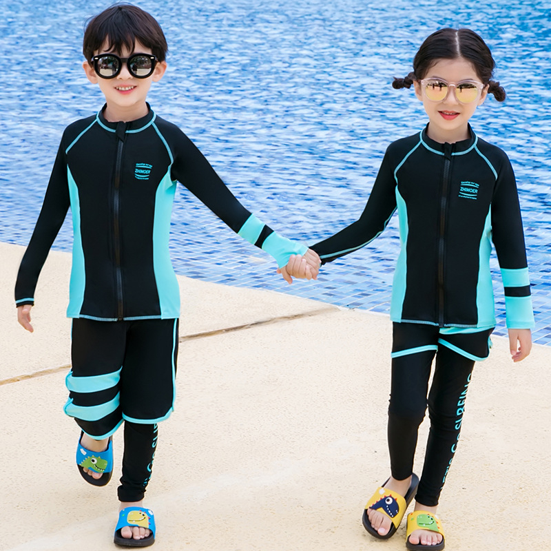 Meduza obiteljski kupaći set – korejski stil s dugim rukavima, dvodijelni bikini, ženski kupaći, parni petodijelni set za ronjenje