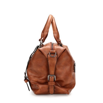Retro ženska torbica Boston od uljano-voskane kože, ručna, preko ramena ili crossbody, velika zapremina, moderan euro-američki stil.
