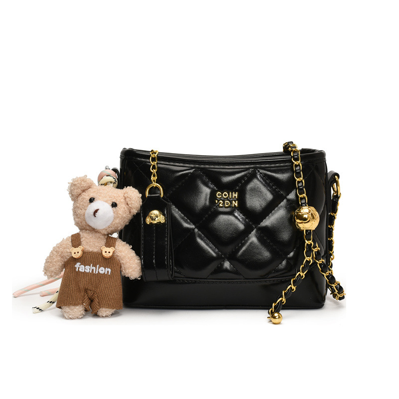Ženska mini kvadratna torbica s dijamantnim šavom i lančićem, hobos stil crossbody torba