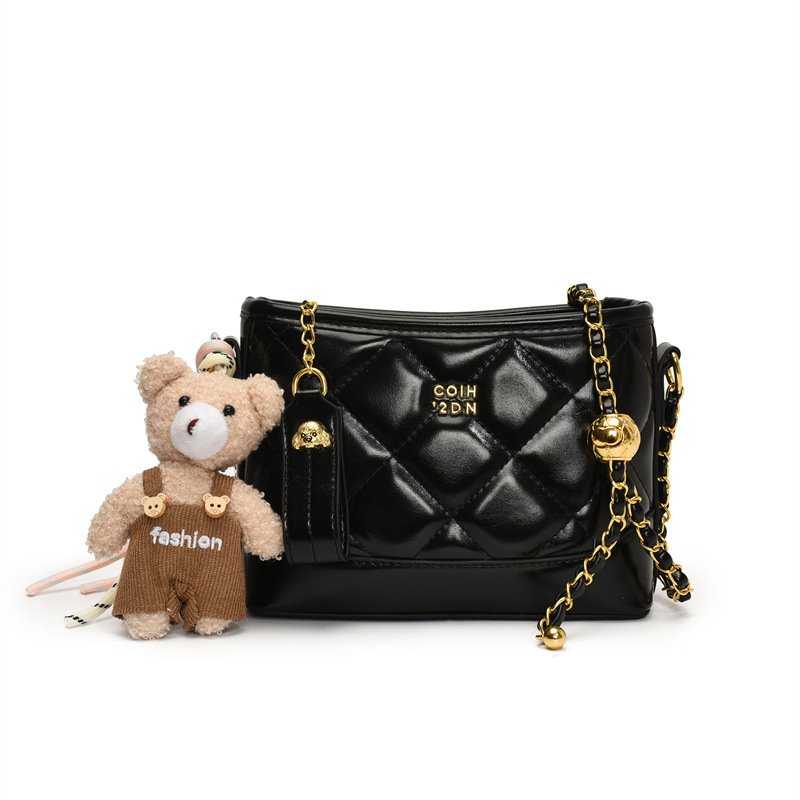 Ženska mini kvadratna torbica s dijamantnim šavom i lančićem, hobos stil crossbody torba
