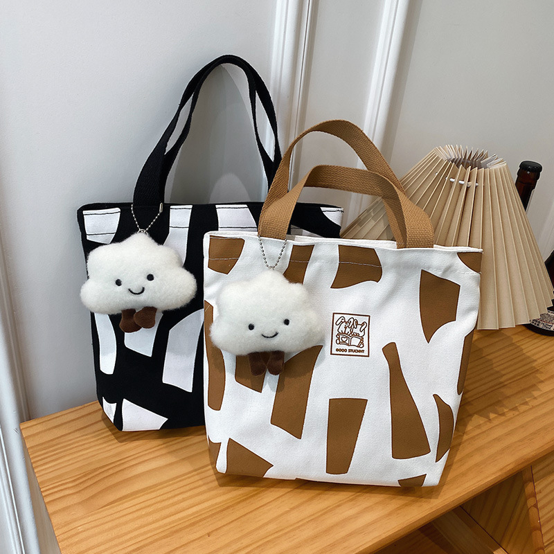 Ženska platnena torba – mala, japansko-korejski stil, kozmetička torbica i torba za ručak, svestrana torba za nošenje