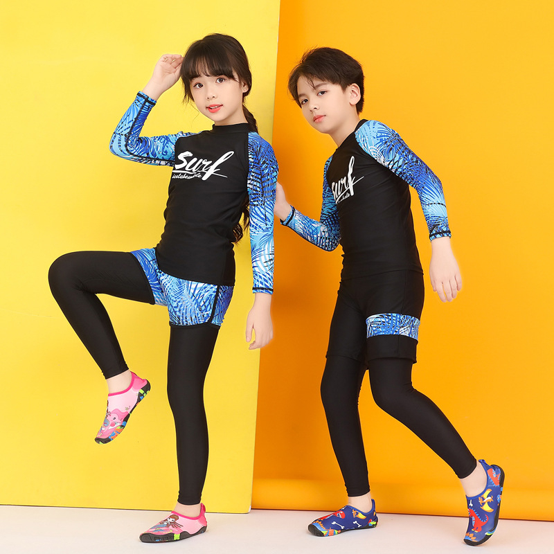 Ice Lake Whale set wetsuit za roditelje i dijete, dugi rukavi, duge hlače, brzo suši, za plivanje, surfanje i ronjenje na plaži – unisex, s motivom meduze