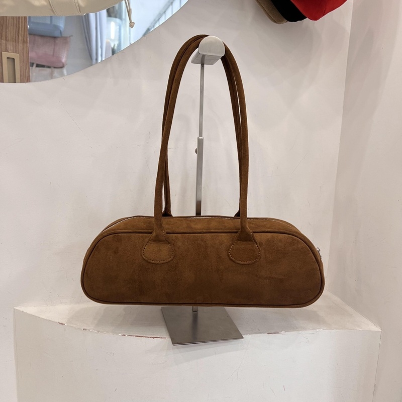 Nis vintage torbica od velura PU kože sa zipom, za rame ili ispod pazuha, premium Boston stil, jesen