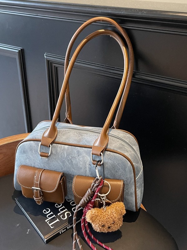 Kaleer Vintage Torba za podlakticu s jastučićem – PU, Srednja veličina, Podlaktica/Rameni Boston stil za žene, Ulični trend, Zima 2024
