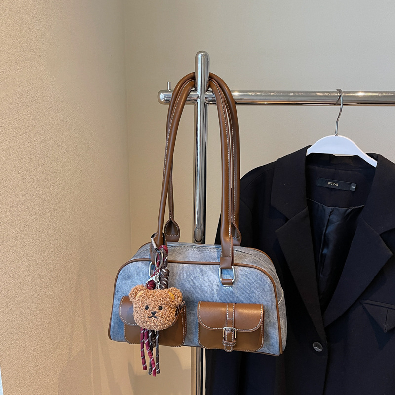 Kaleer Vintage Torba za podlakticu s jastučićem – PU, Srednja veličina, Podlaktica/Rameni Boston stil za žene, Ulični trend, Zima 2024