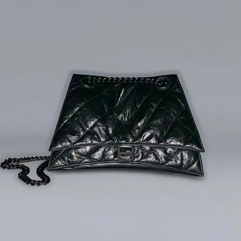 Женска чанта с форма на пясъчен часовник и кожена верига, кръстосано през рамо, байкер стил, Tote чанта с множество отделения, марка B, нов модел 2026