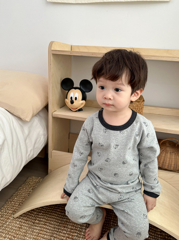 Set termic pentru copii, din lână groasă, cald pentru toamnă și iarnă, Bluza cu mânecă lungă și pantaloni, imprimeu desene animate și flori