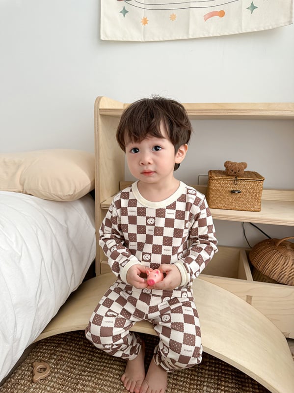 Set termic pentru copii, din lână groasă, cald pentru toamnă și iarnă, Bluza cu mânecă lungă și pantaloni, imprimeu desene animate și flori