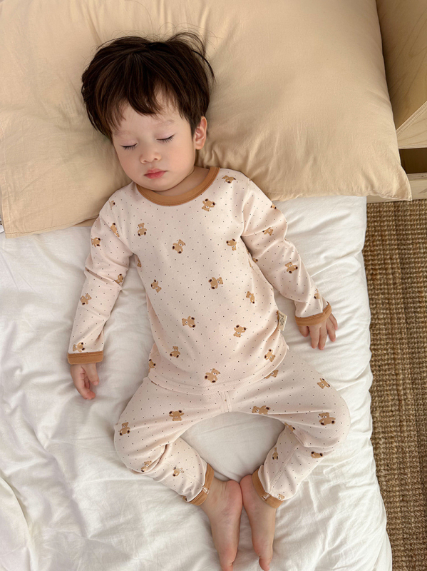 Set termic pentru copii, din lână groasă, cald pentru toamnă și iarnă, Bluza cu mânecă lungă și pantaloni, imprimeu desene animate și flori