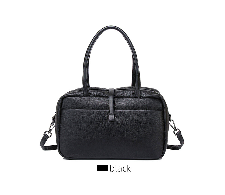 Ženska Boston torba od prve sloje teleće kože – klasičan retro crossbody za svakodnevnu upotrebu