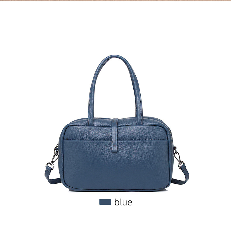 Ženska Boston torba od prve sloje teleće kože – klasičan retro crossbody za svakodnevnu upotrebu