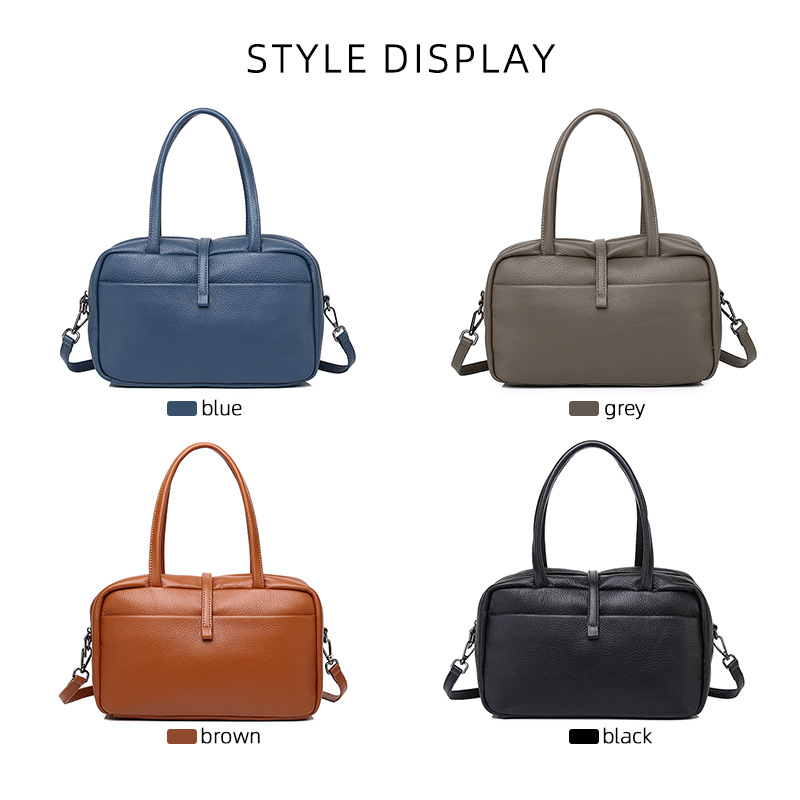 Ženska Boston torba od prve sloje teleće kože – klasičan retro crossbody za svakodnevnu upotrebu