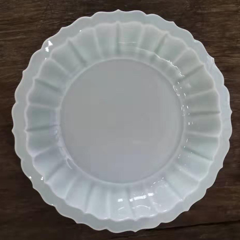Set ceai ceramic Kung Fu cu suport sculptat pentru ceainic și bol cu capac