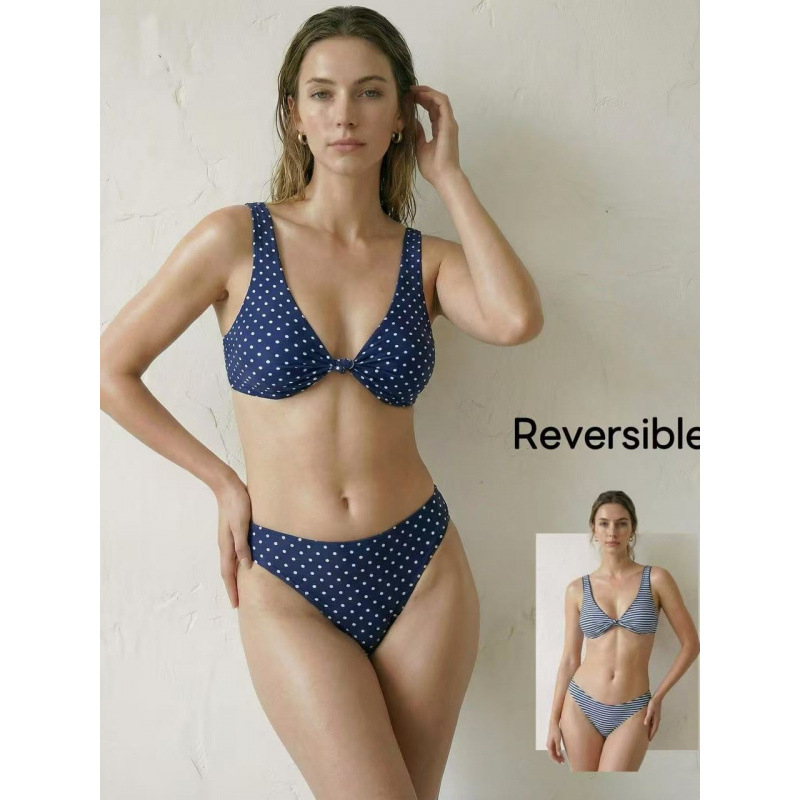 Ženski bikini kupaći kostim s jastučićima za grudi, bez kostiju, jednobojan, poliester 82% (150 g), podstava 18% poliester
