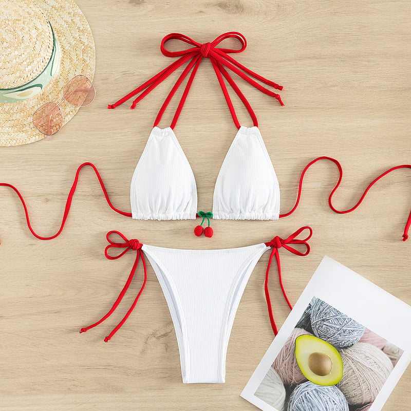 Ženski bikini s vezicama, 2024 novi model u europskom i američkom stilu, sexy za plažu