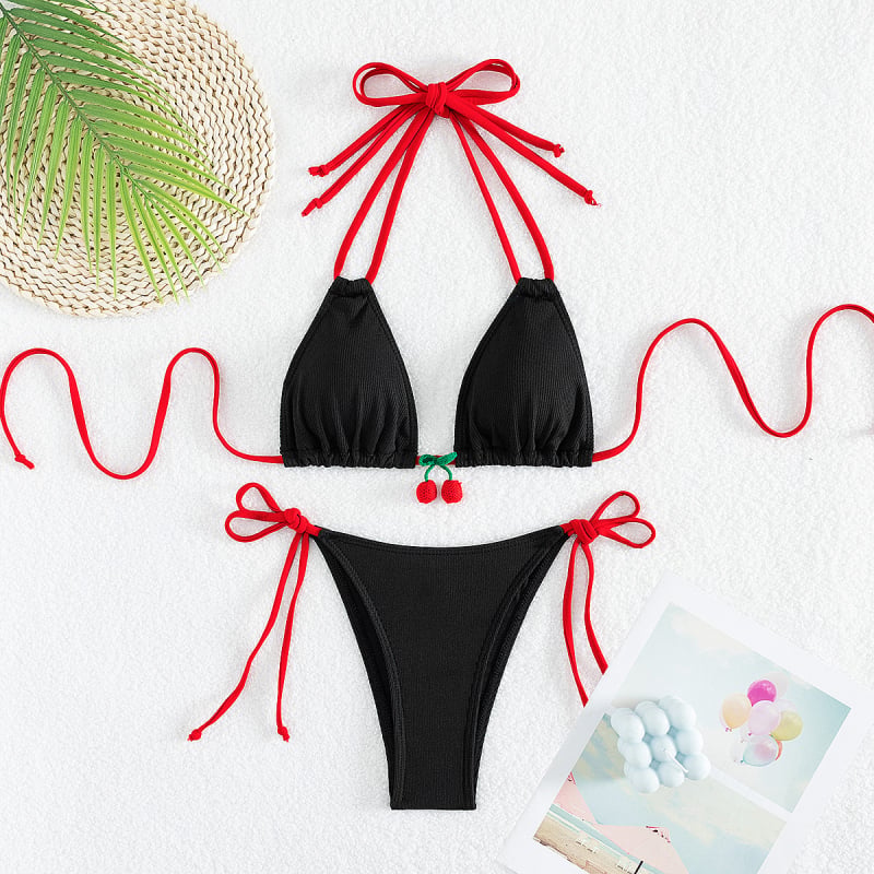 Ženski bikini s vezicama, 2024 novi model u europskom i američkom stilu, sexy za plažu