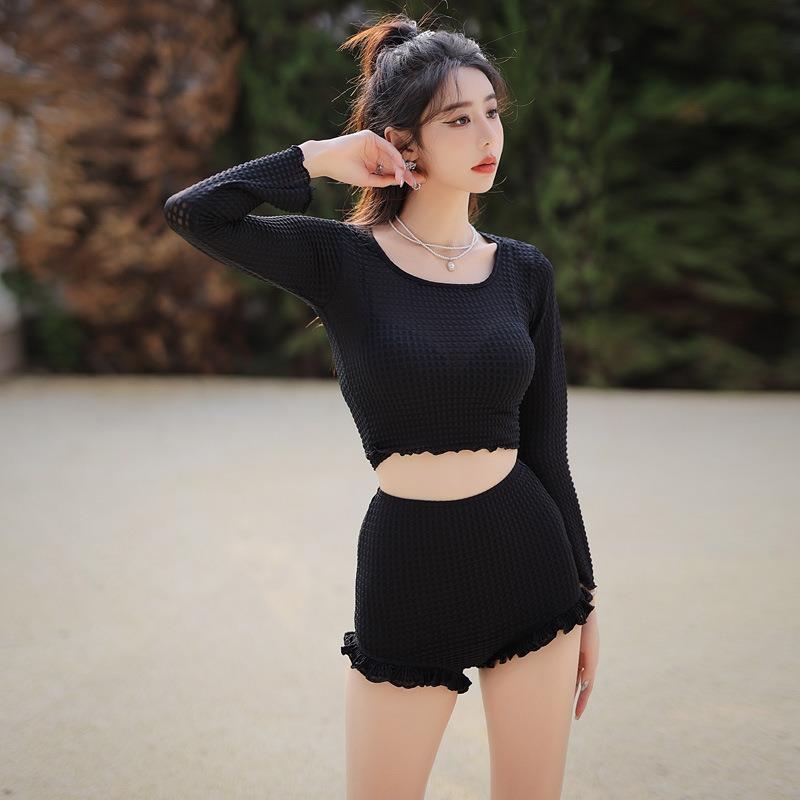 Bikini u tri dijela, u japansko-korejskom stilu, s čeličnom potporom, visokim strukom, pokriva trbuh