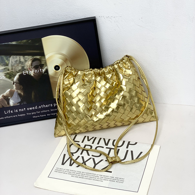 Ženska torbica od teleće kože, pleteni dizajn, crossbody torba preko ramena